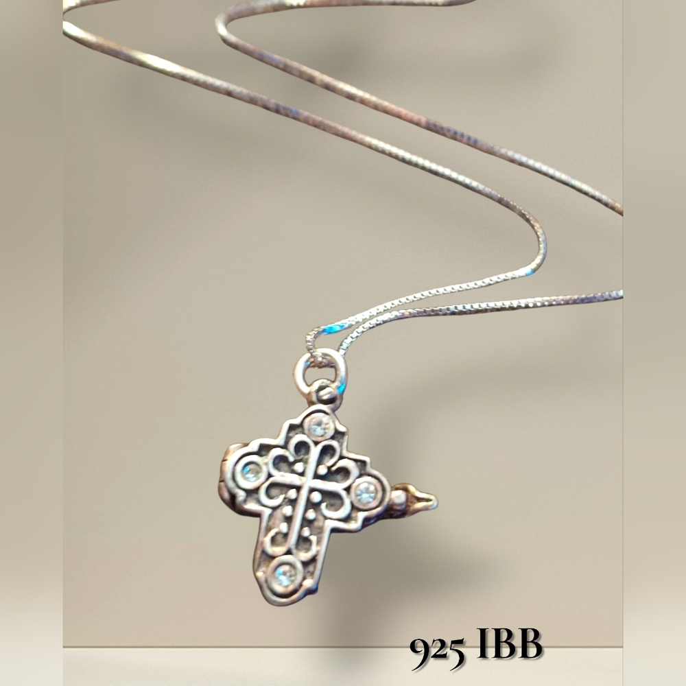 Sterling Signed 925 Ibb Silver Prayer Box, Locket Pendant & New Chain